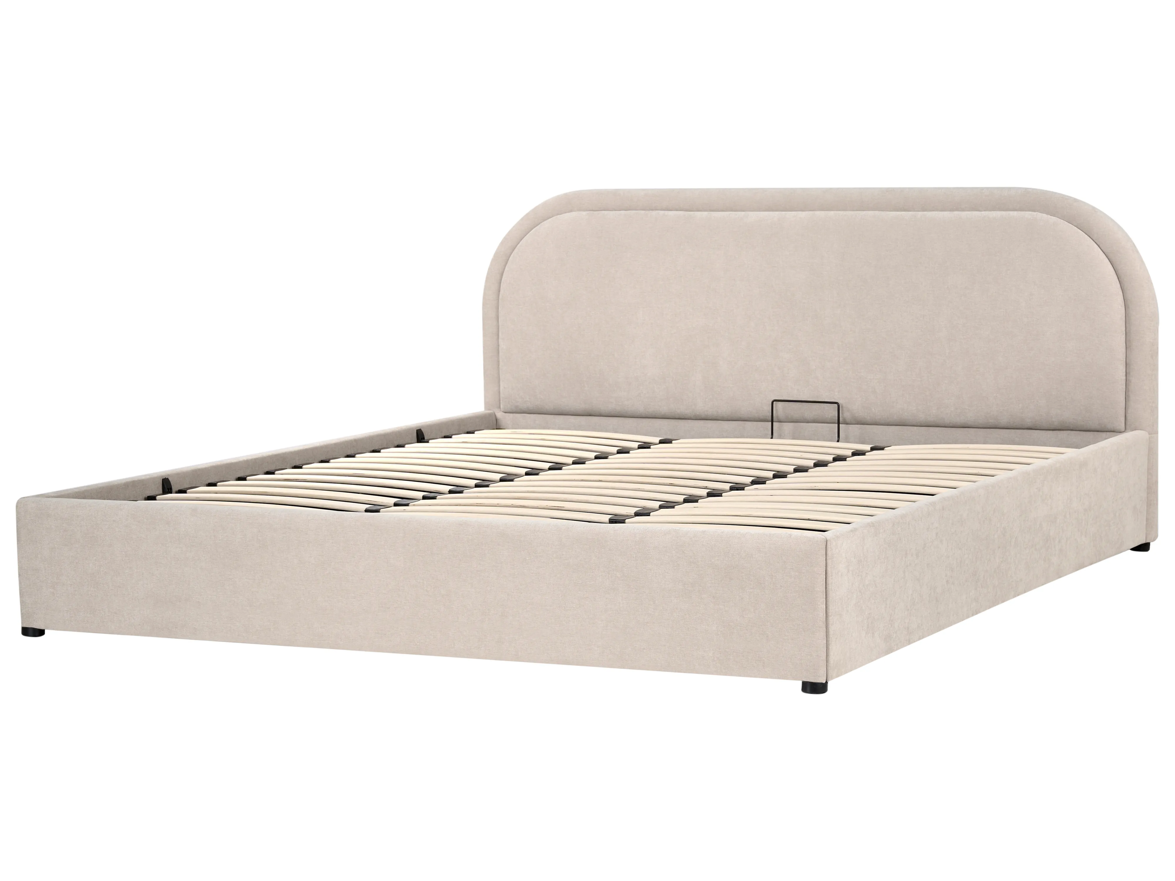 Bed met opbergruimte Chenille QUILLIEN 180 x 200 cm Lichtbeige