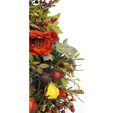 Viana Herbstkranz Mohn, Physalis, Orange, Durchmesser 36 cm