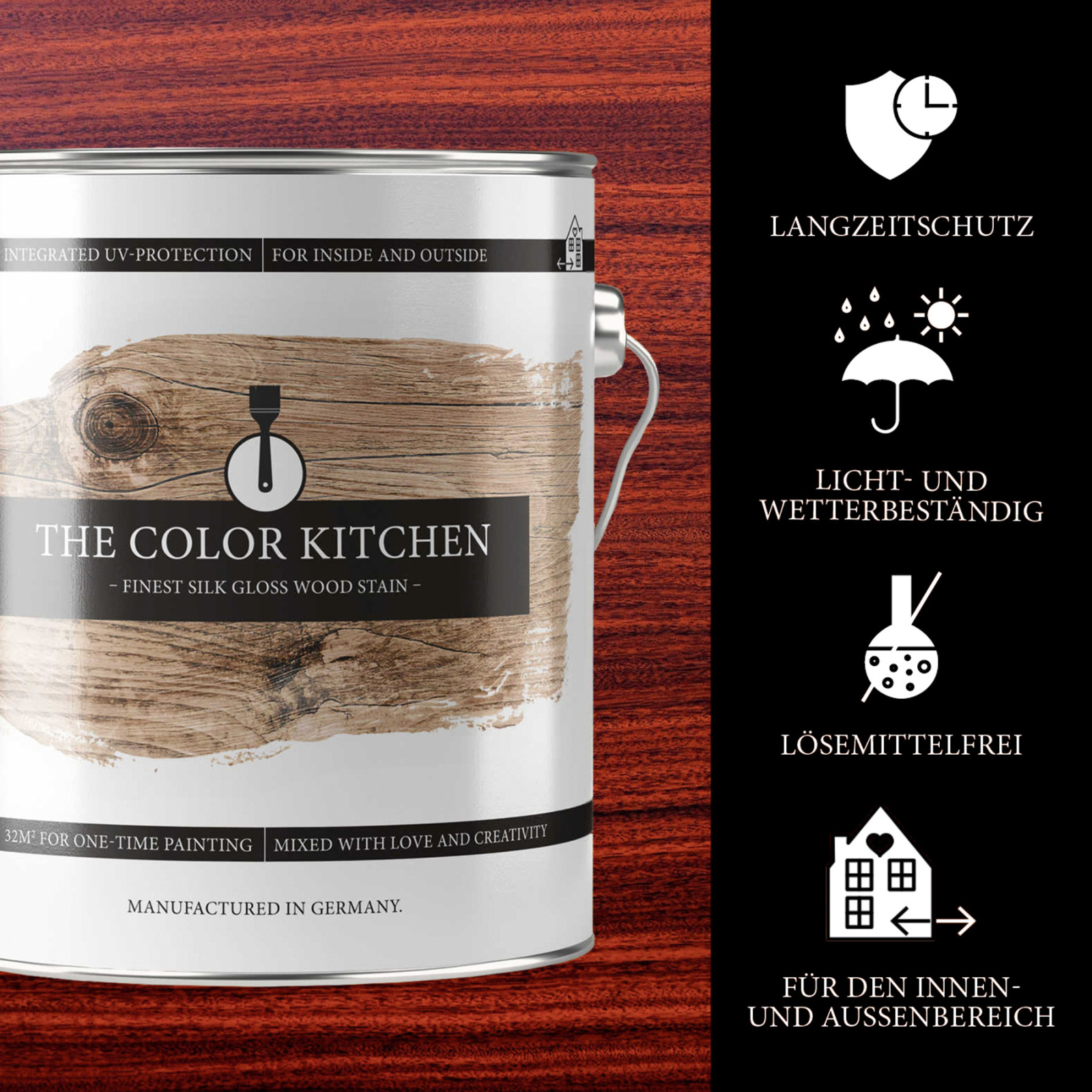 The Color Kitchen Holzlasur WOOD STAIN - Palisander - 2,5 Liter
