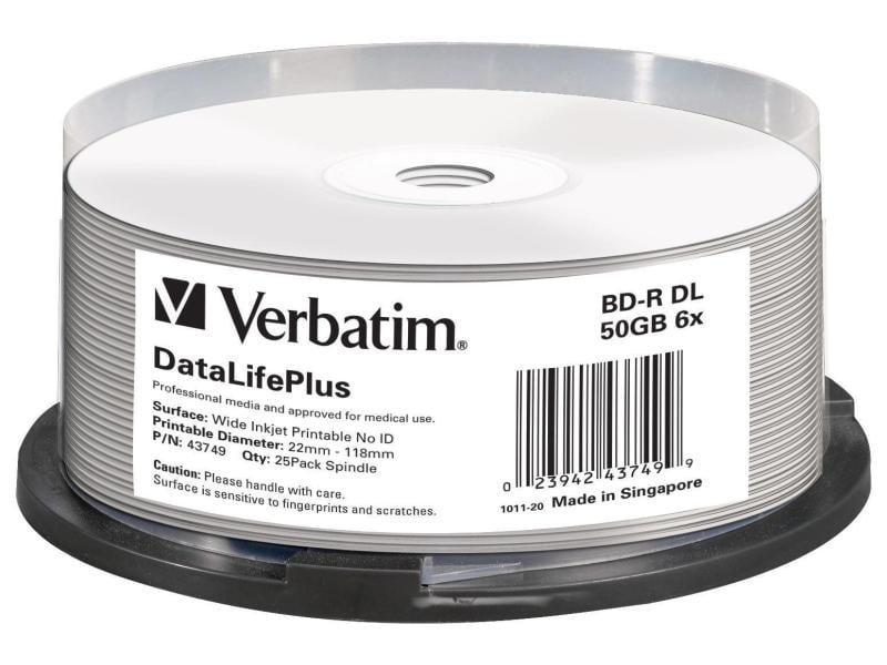 Verbatim BD-R 50 GB, Spindel (25 Stück) BD-R, 25er-Pack, Spindel