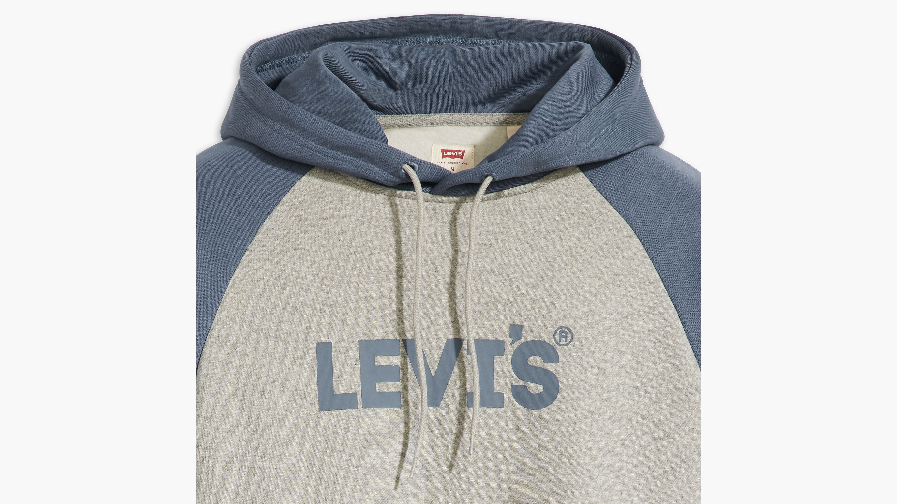 Sweat à capuche graphique manche raglan - Raglin Po Midtone Heather Grey - Multicolore