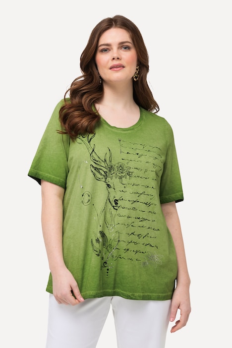 T-Shirt, Hirsch, Classic, Rundhals, Halbarm