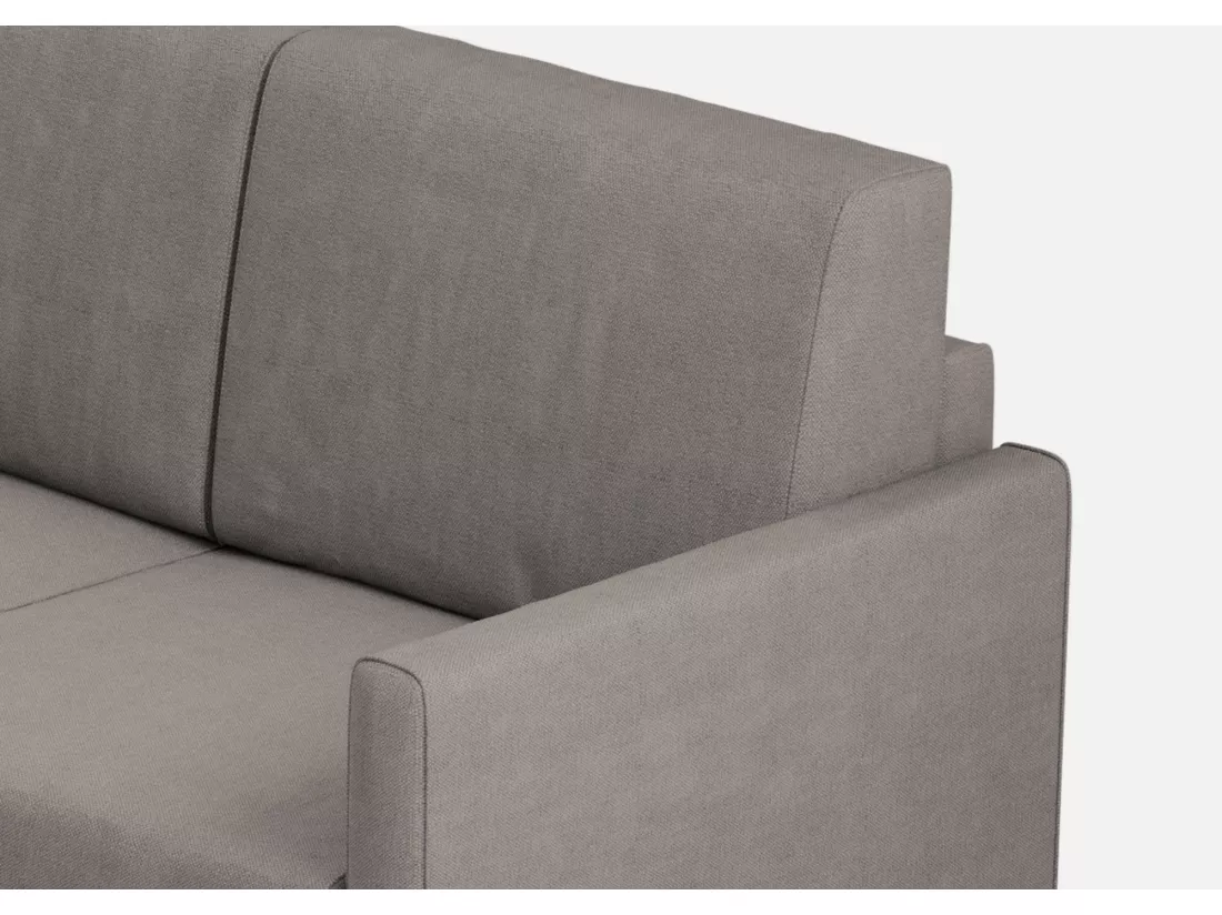 Canapé d'angle moderne italien tissu gris Korane - 5 tailles-Taille 241x241 cm