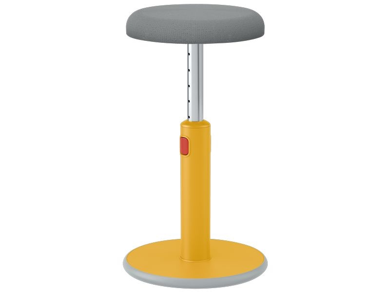 Leitz Ergo Cosy Active Sitz und Stehhocker Gelb Höhenverstellbarer, ergonomischer Hocker zum Sitzen und Stehen für eine verbesserte Muskelaktivität und bessere Körperhaltung