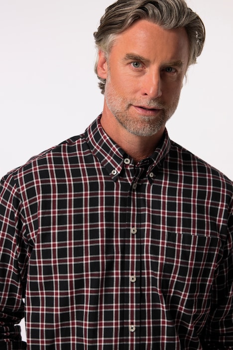 Boston Park Karohemd, Langarm, Buttondown-Kragen, Comfort Fit, bis 8 XL