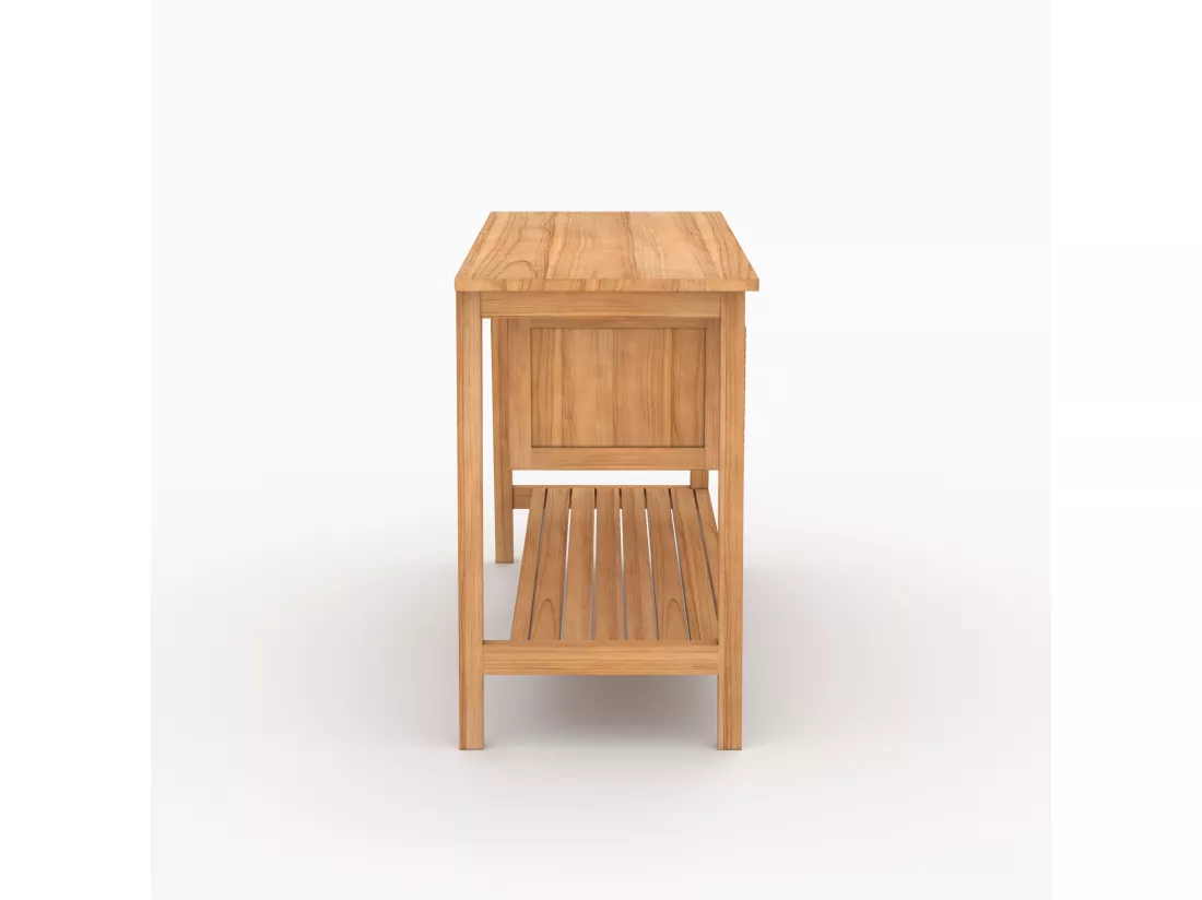 Meuble de salle de bain en bois de teck 120 cm - César