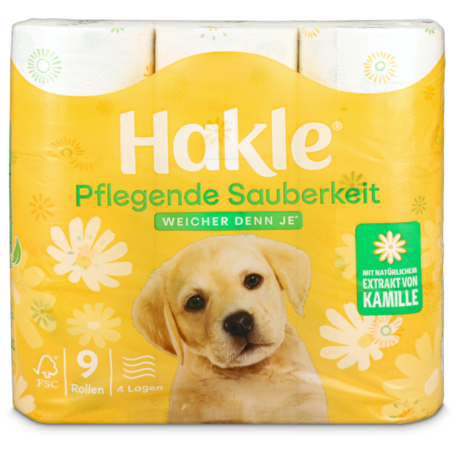 Hakle Pflegende Sauberkeit Toilettenpapier, 9 Rollen