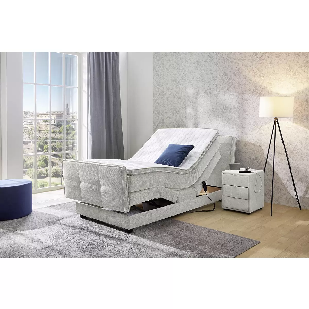 Boxspringbett Paulo 120x200 Hellgrau