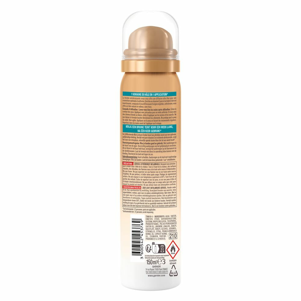 Garnier Ambre Solaire Natural Bronzer Zelfbruinende Bodymist150 ml