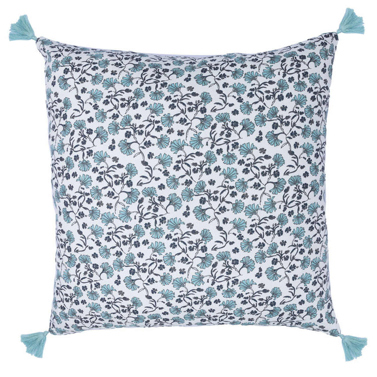 Febronie Housse de coussin Delhi bleue - 50x50 cm