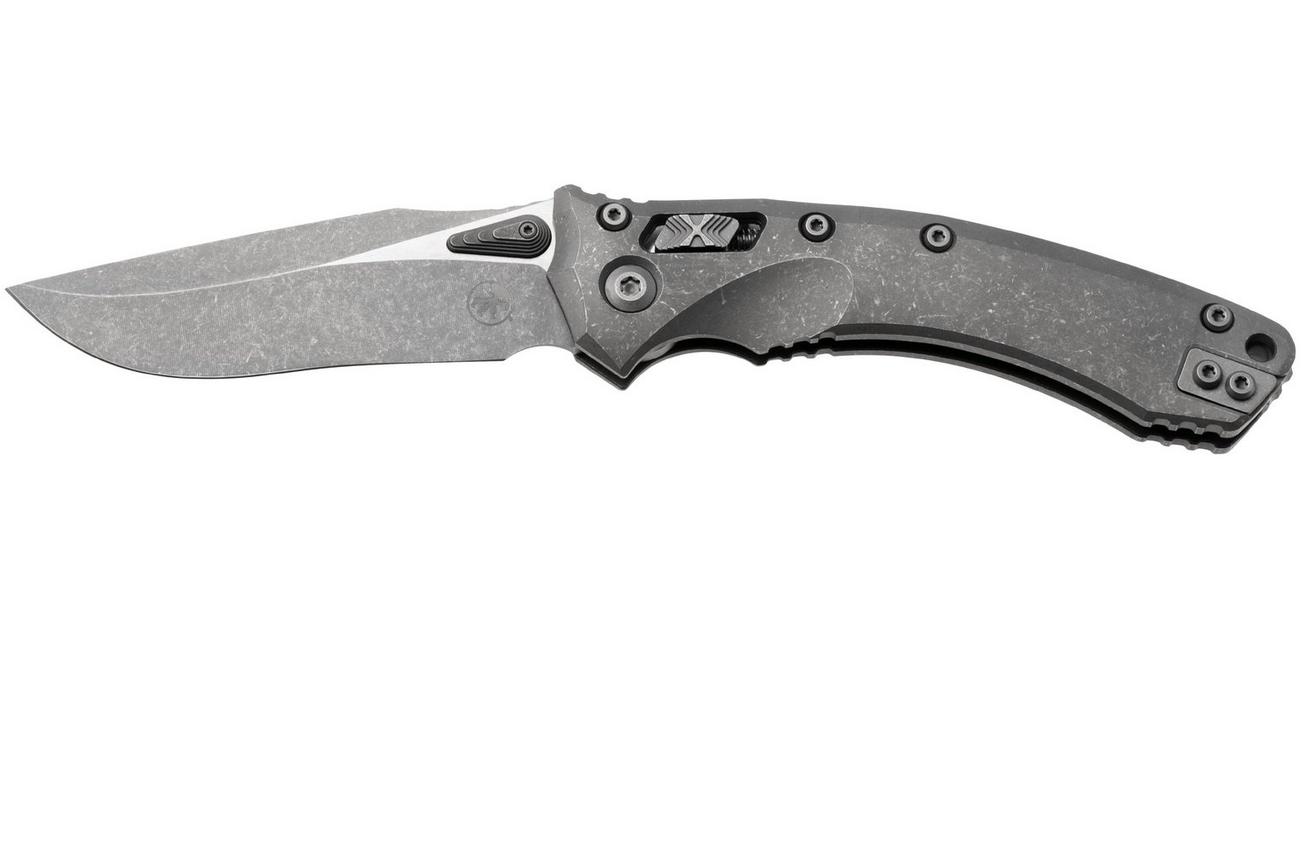 Microtech Marfione Select Amphibian 137RL-10APMS1, Apocalyptic Stonewashed M390MK, Apocalyptic Slab Titanium zakmes, Tony Marfione design
