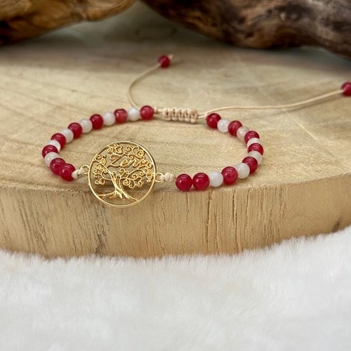 Bracelet arbre de vie en agate 6mm