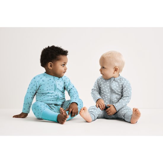 Pyjama Zippé Coton stretch   Pois Blanc        3 mois   de               DIM Baby