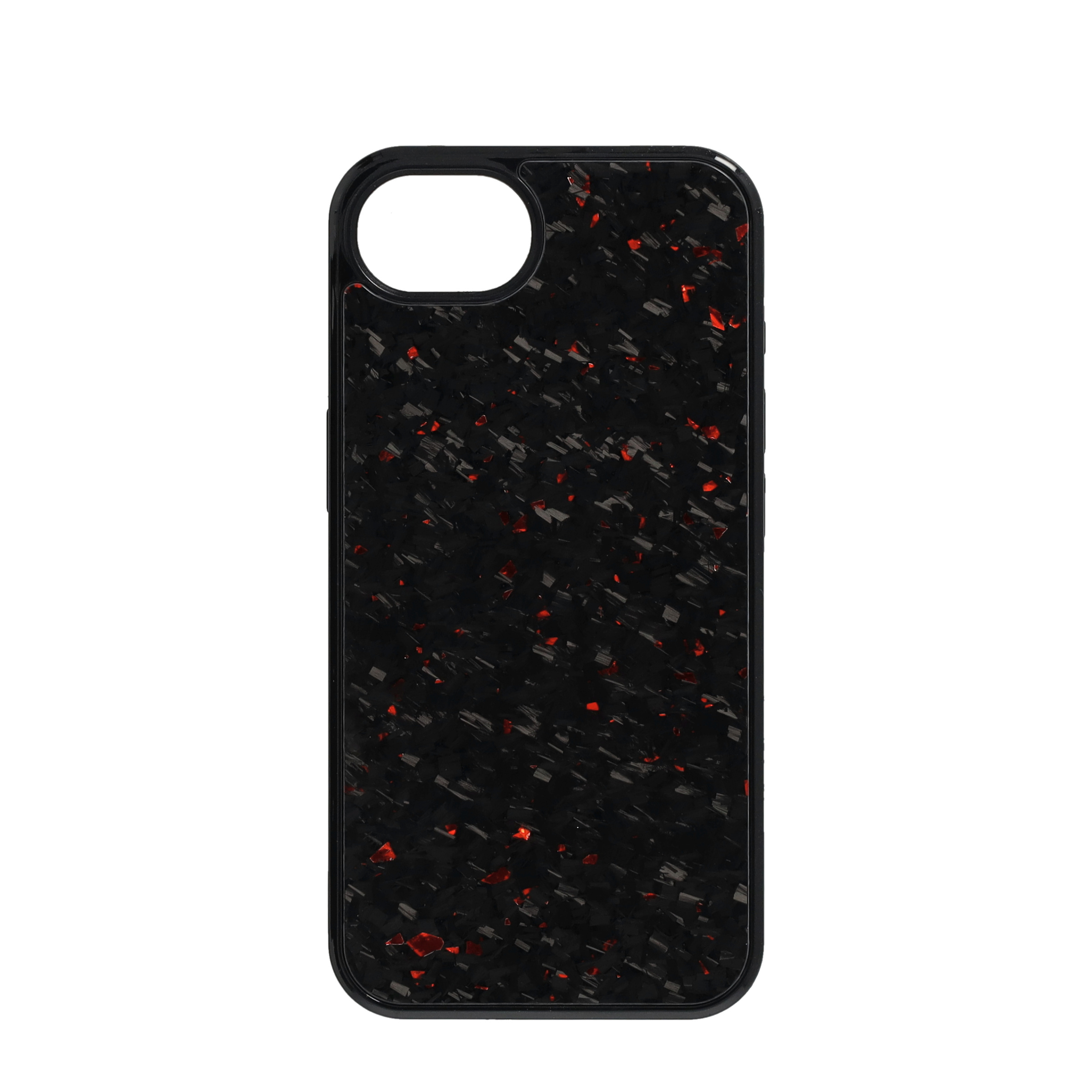 iPhone 16e MagSafe Carbon Gummi Case Schutzhülle mit TPU Bumper - Rot / Schwarz