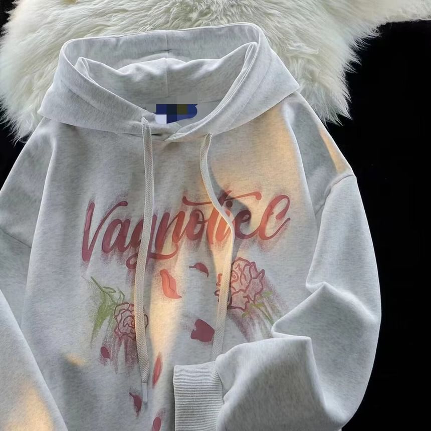 Lingaris - Losse hoodie met rozenprint