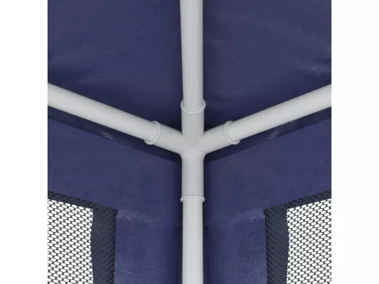 Tente de fête avec 6 parois latérales en maille Bleu 3x6 m PEHD