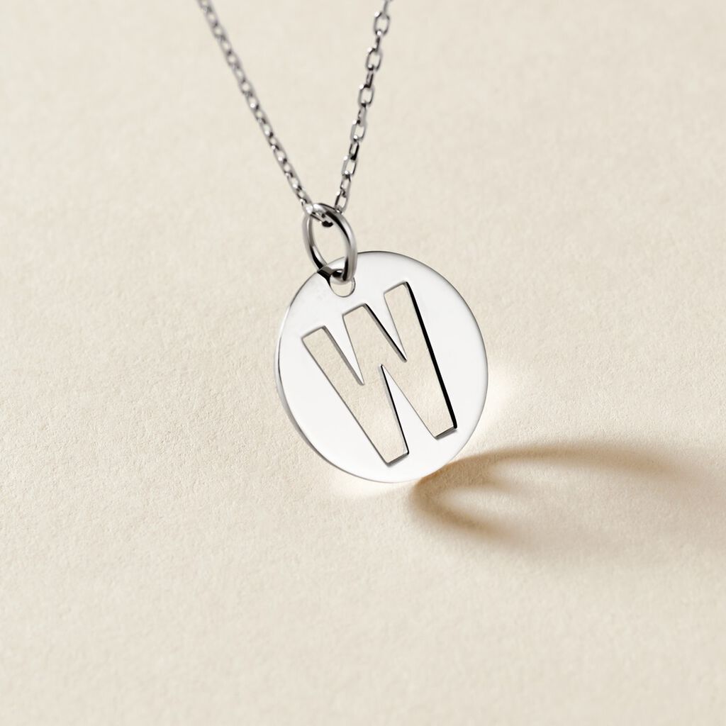 Pendentif Elio W Argent Blanc
