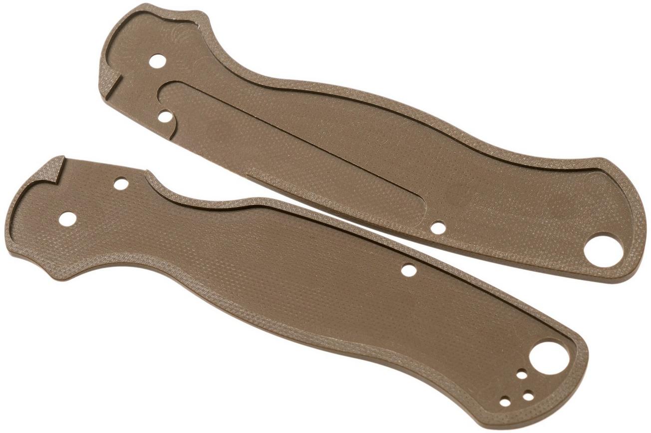 Flytanium Spyderco Paramilitary 2 Lotus Scales, earth brown G10