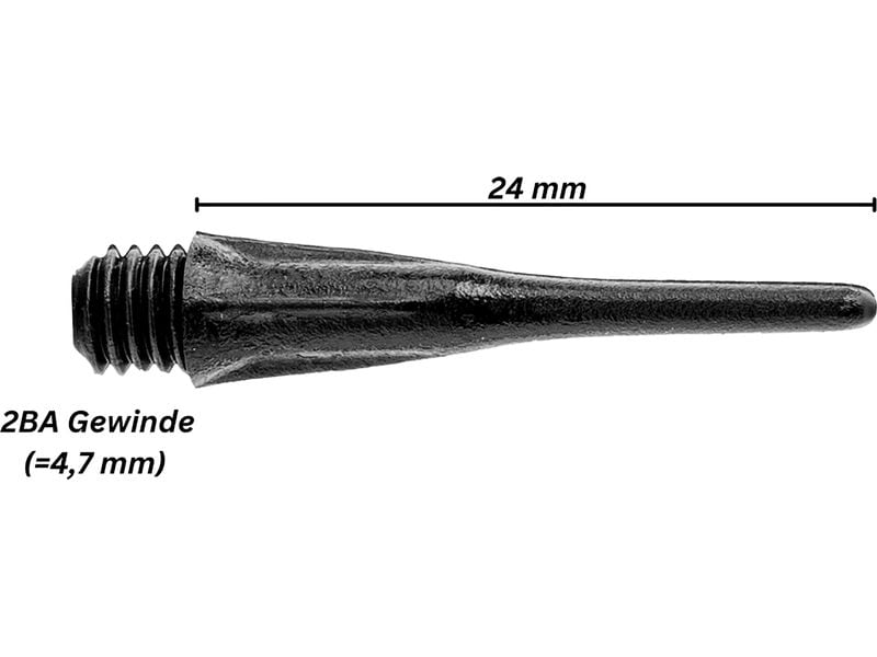 Karella Softspitzen Ultimo 50 Stück – Schwarz Softdart-Spitzen 2BA Gewinde (4.7 mm)
