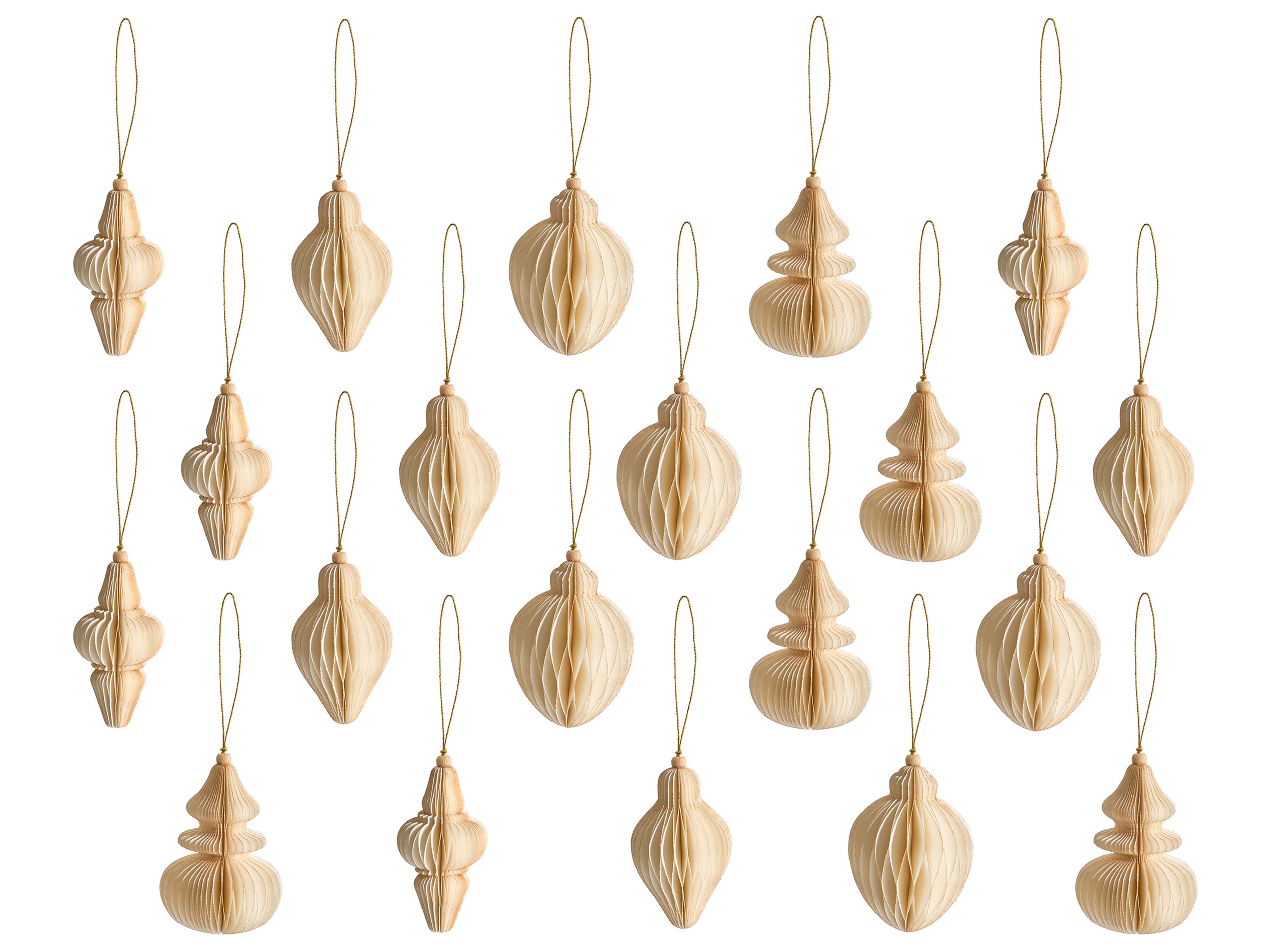 Set van 20 kerstornamenten ALTAELVA Papier Beige