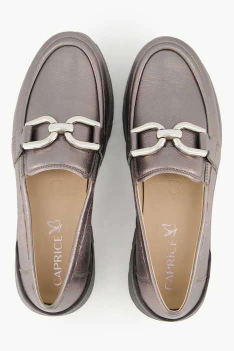 Caprice Leder-Slipper, Nappaleder, Spange, Weite H