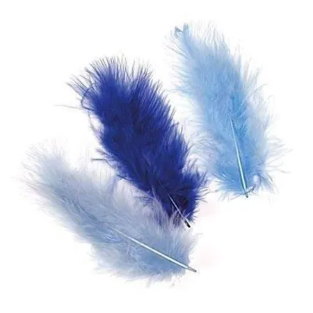 Knorr Prandell Marabufedern, mix blau, ca. 10cm, 15 Stück