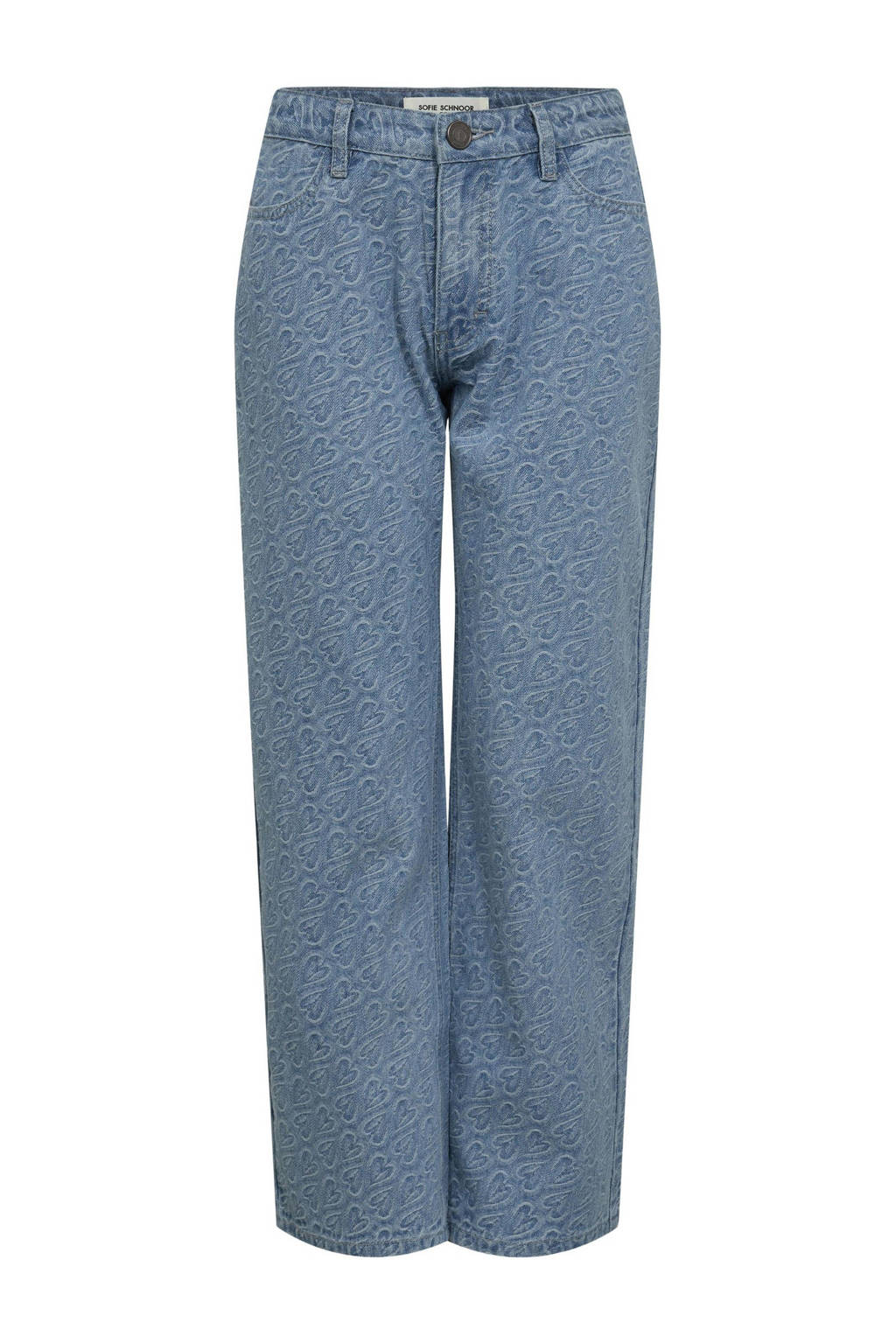 Sofie Schnoor straight leg jeans met hartjes light blue denim