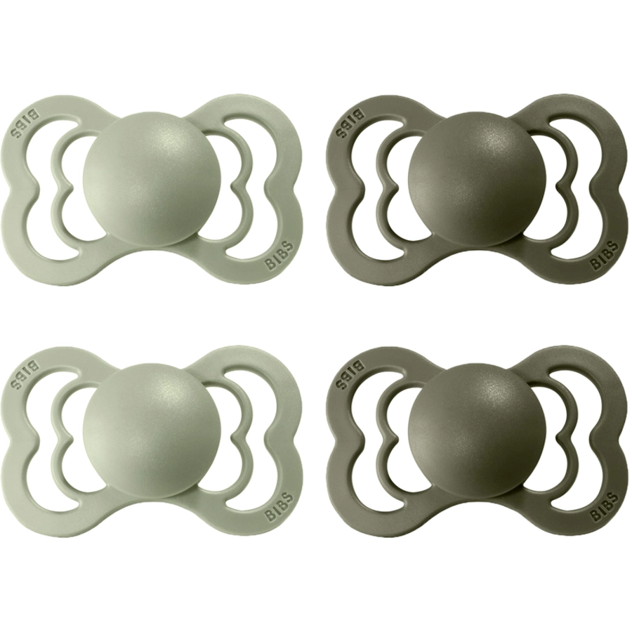 BIBS® Schnuller Supreme Sage  Hunter Green Latex 0-6 Monate, 4 Stk.
