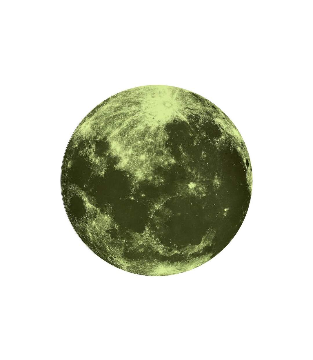 Paris Prix - Sticker Mural Phosphorescent lune 25cm Vert