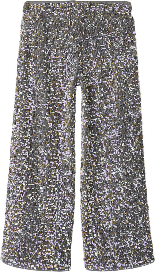 Name It NKFRUNICA WIDE PANT RT Granite grey/gold and white