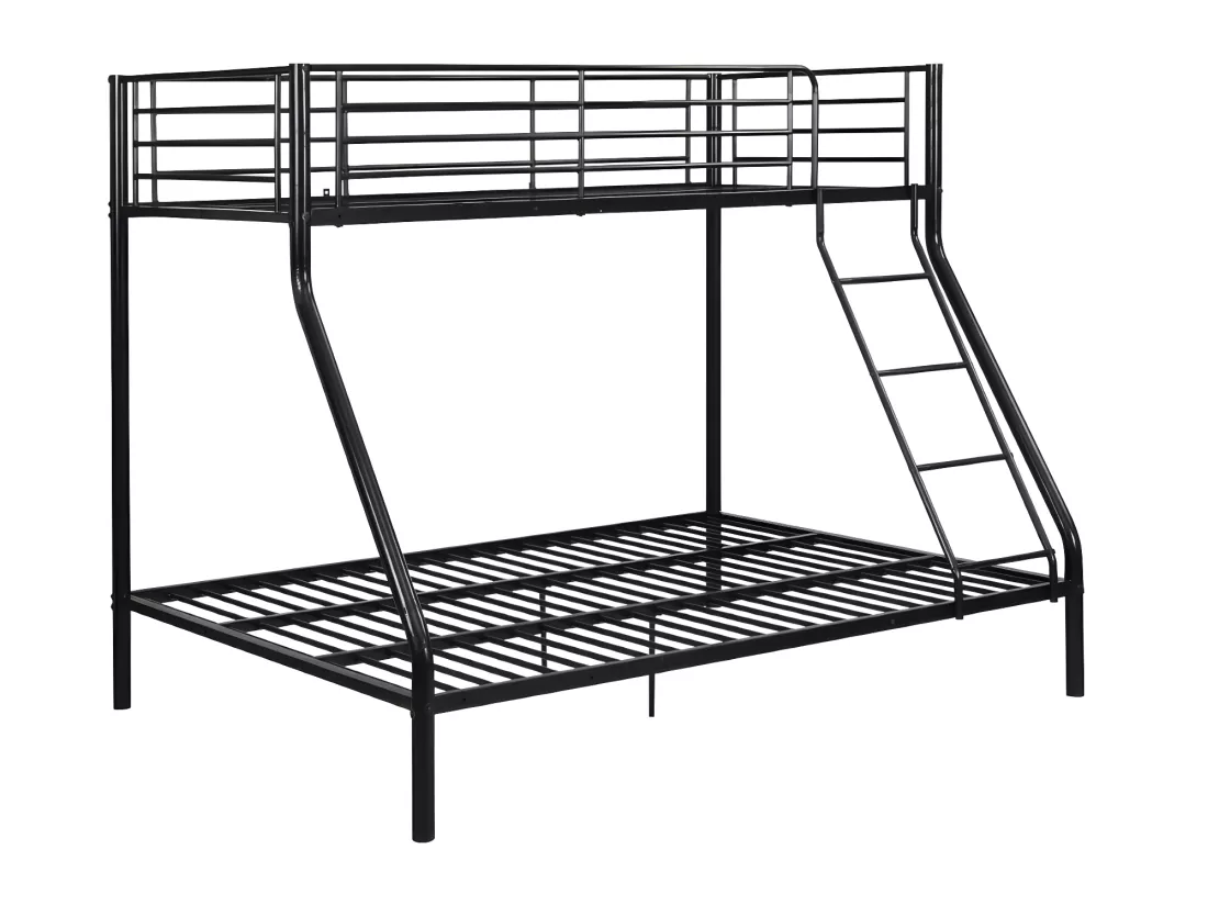 Lits superposés ELEVATIO IV - 90 et 140 x 190 cm - Acier - Noir + matelas