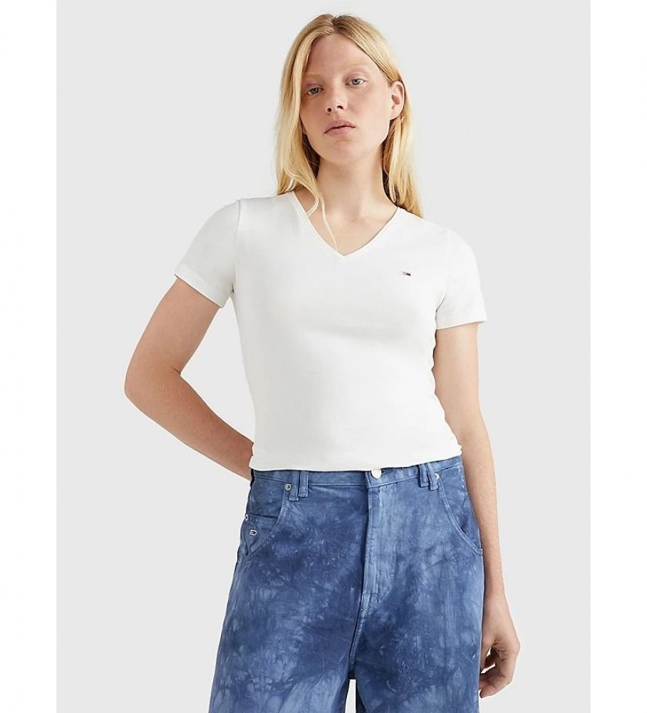 Camiseta branca skinny Tommy Jeans TJW