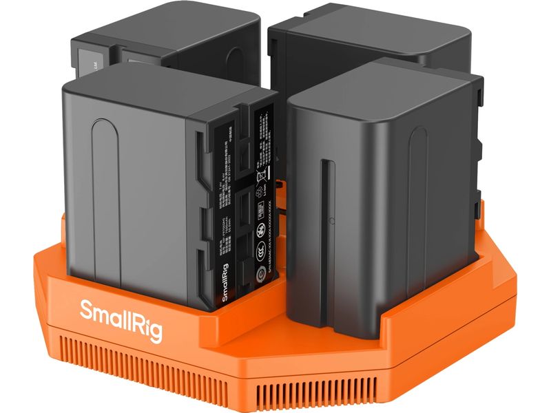 Smallrig Digitalkamera-Akku Kit und 4-Kanal-Akkuladegerät N Leistungsstarkes NP-F-Akkuladegerät mit vier Akkus