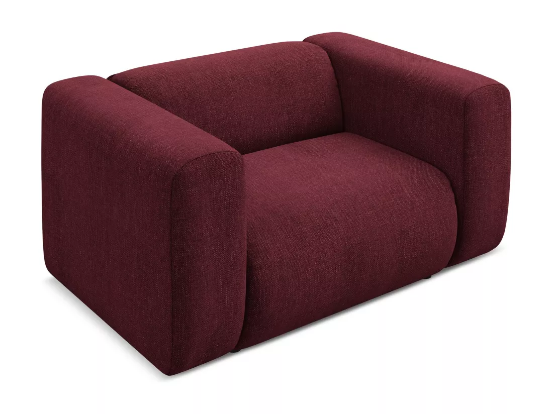 Fauteuil en tissu chenille - bordeaux - EKAHI