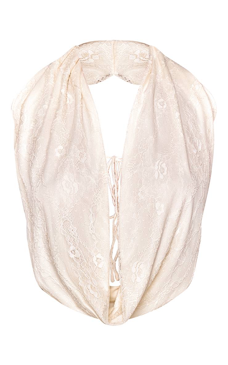 Crème Ensemble Top En Dentelle À Encolure Drapée Shape