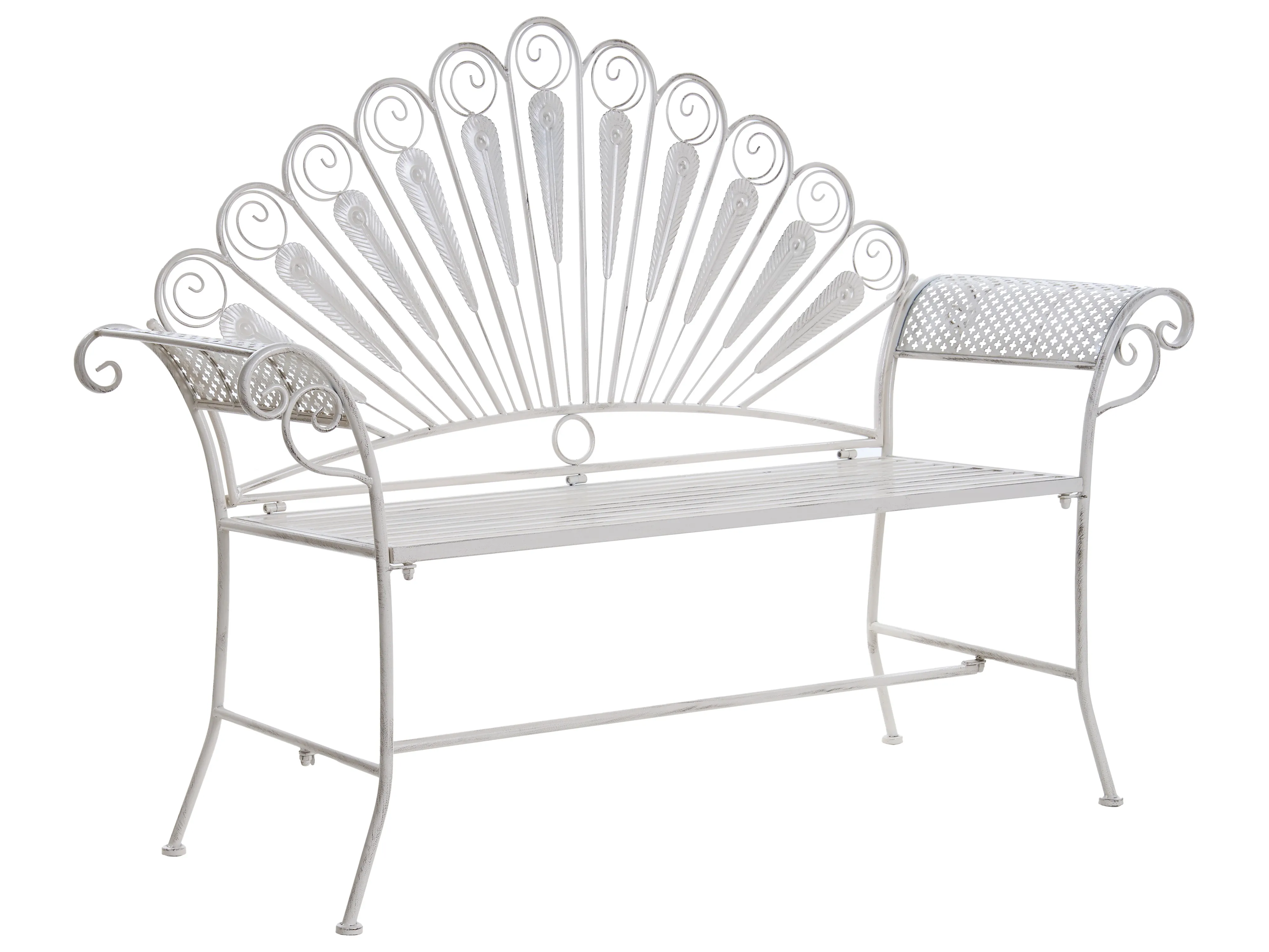 Tuinbank PAVIA 146 cm Metaal Gebroken wit