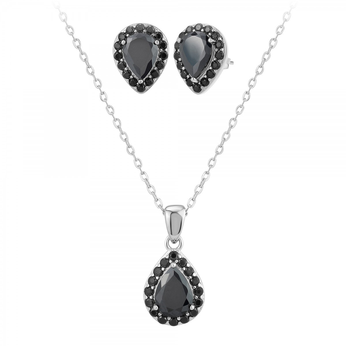 Parure collier et boucles d'oreilles SC Crystal