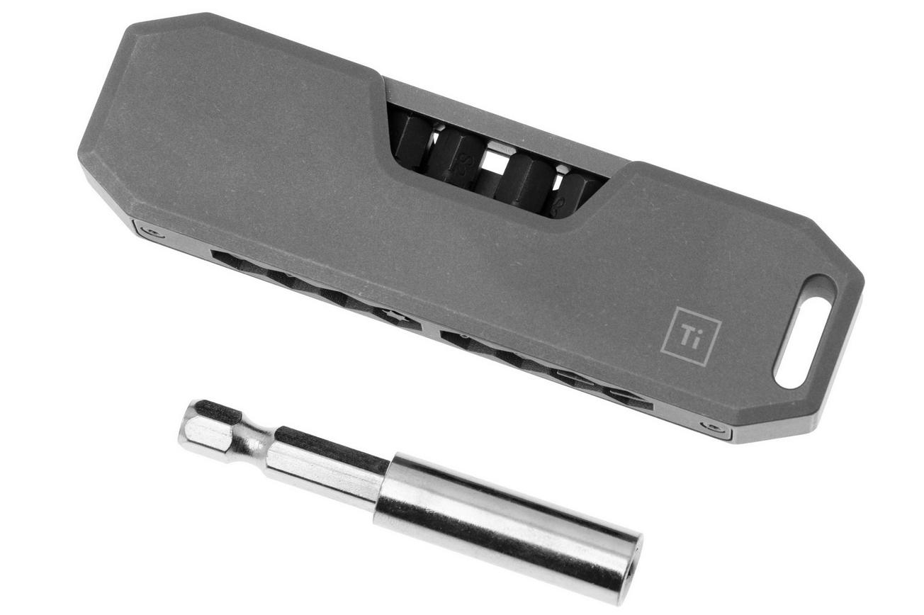 Big Idea Design Bit Bar BB-SW Stonewashed Titanium, bit-driver met bitjes