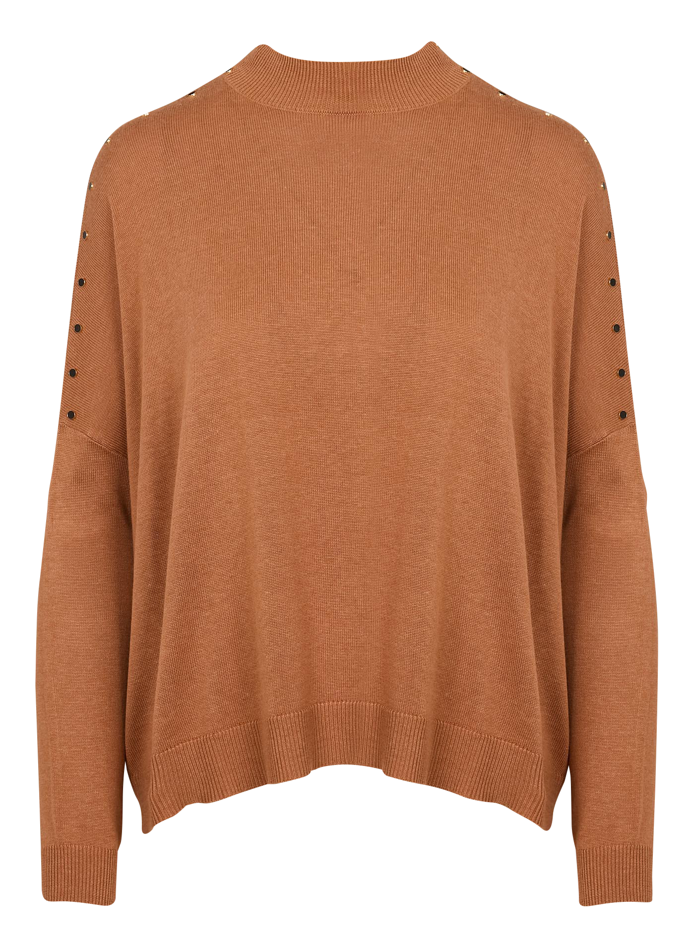 Pull cape tricot boutonné| Marron