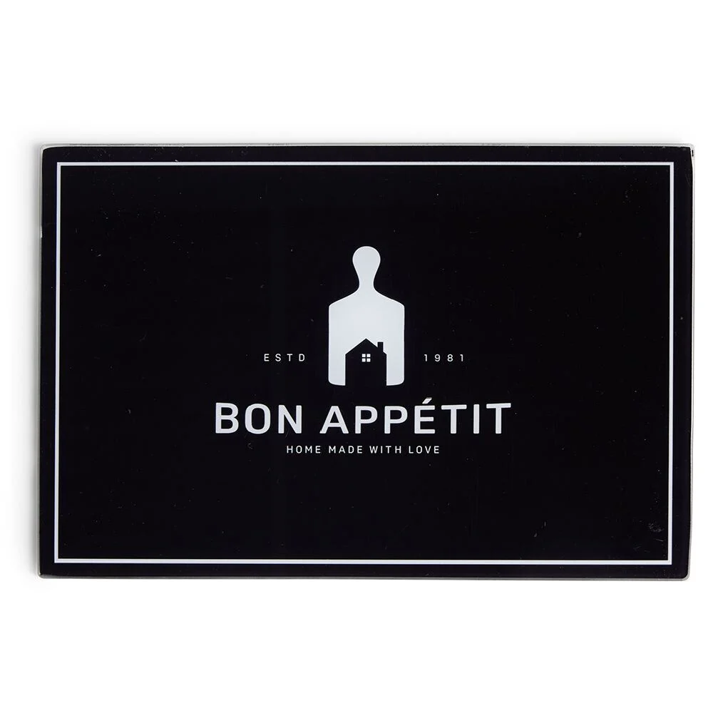 Planche à découper en verre design Bon appétit - 38x30cm