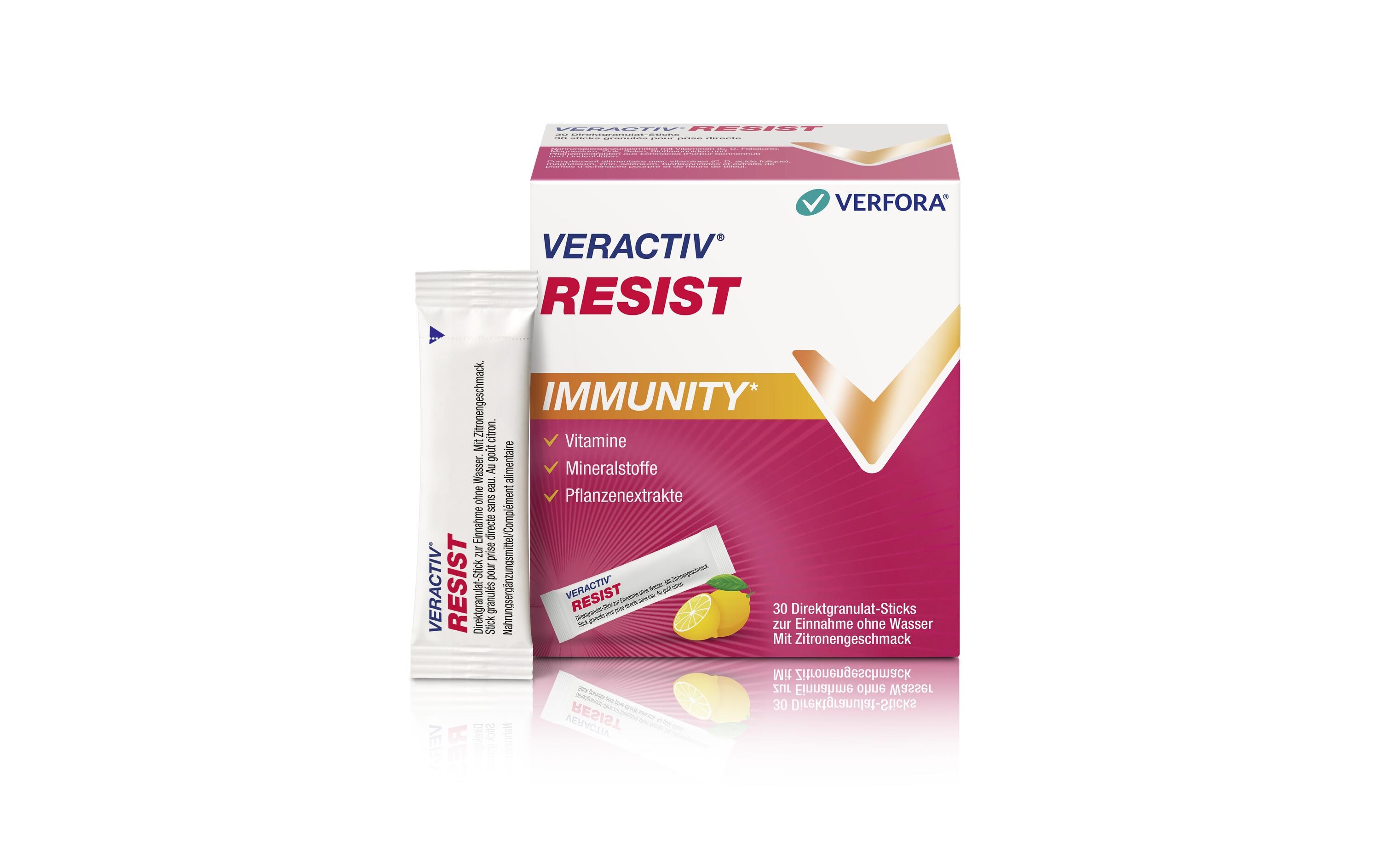 Veractiv Resist Direct Sticks 30 StückDirektgranulat-Sticks für ein starkes Immunsystem