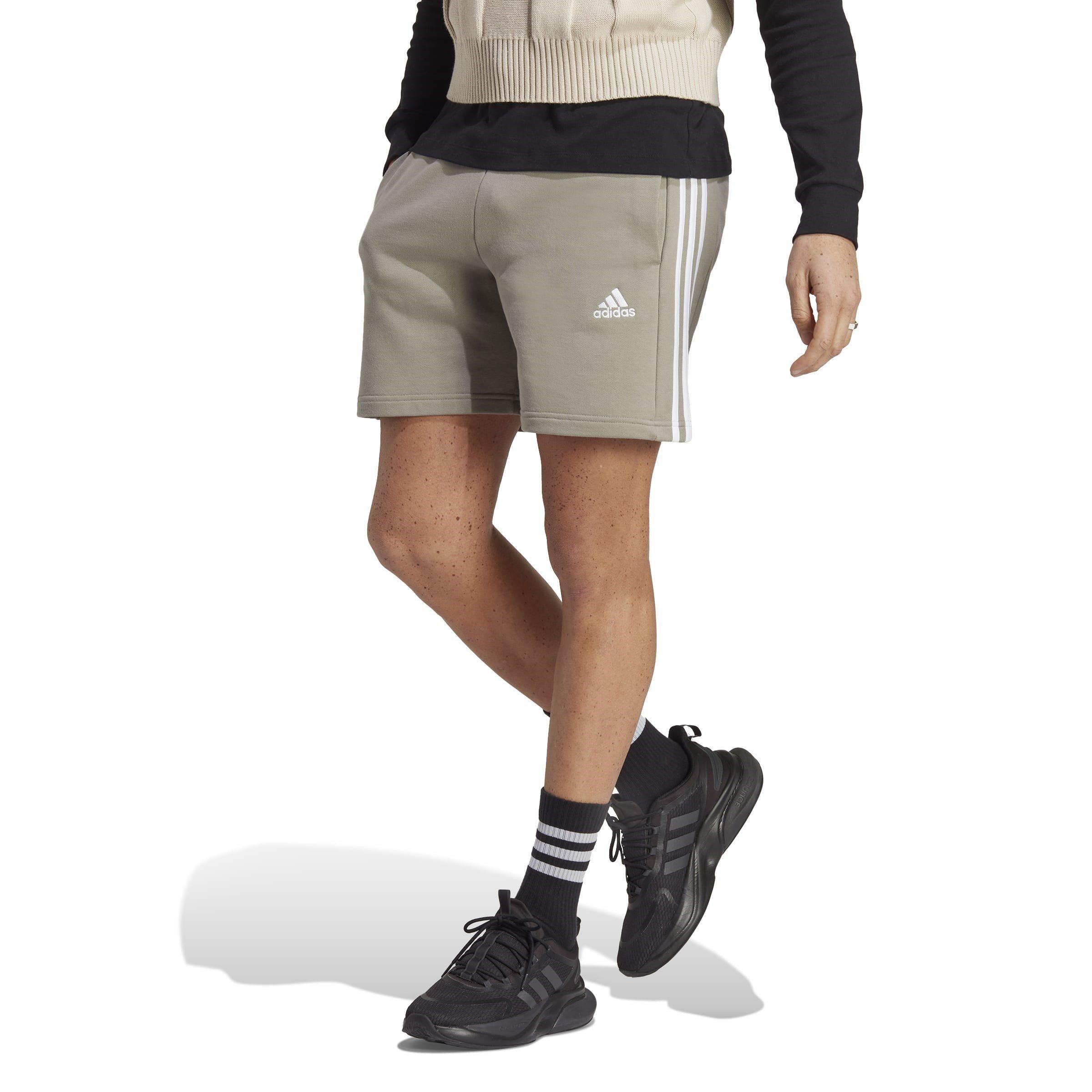 adidas Essentials 3 Stripe Fleece Shorts Mens