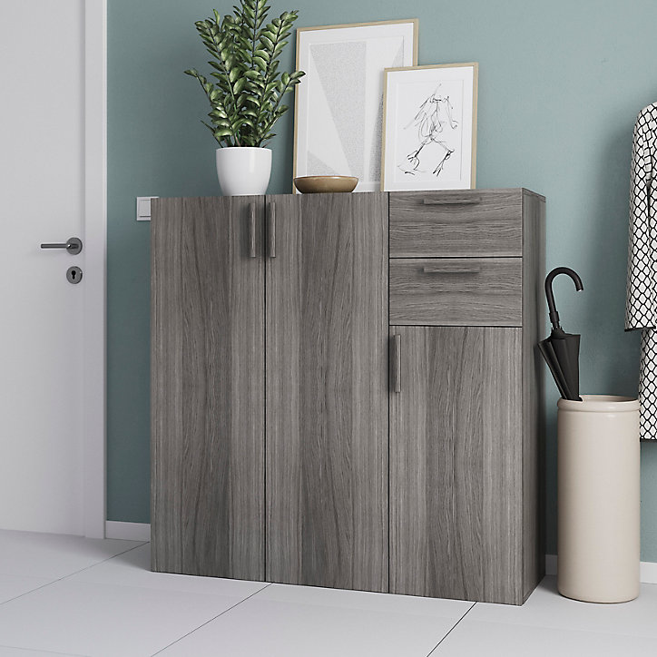 Porte battante effet chêne grisé GoodHome Atomia H 74,7 x L. 37,2 cm