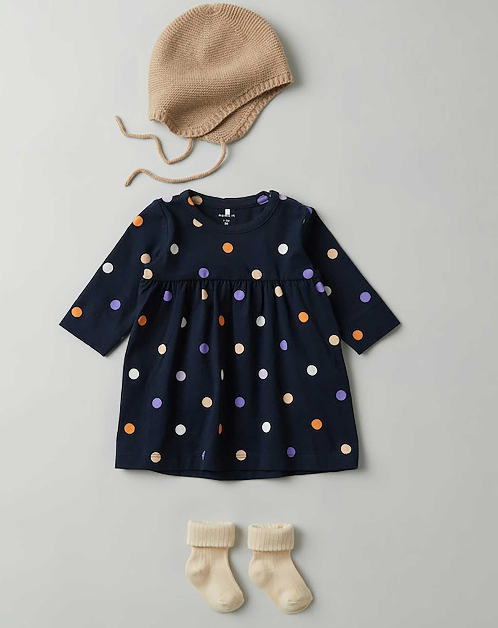 Langarmkleid NBFTUNNA DOTS in dark sapphire