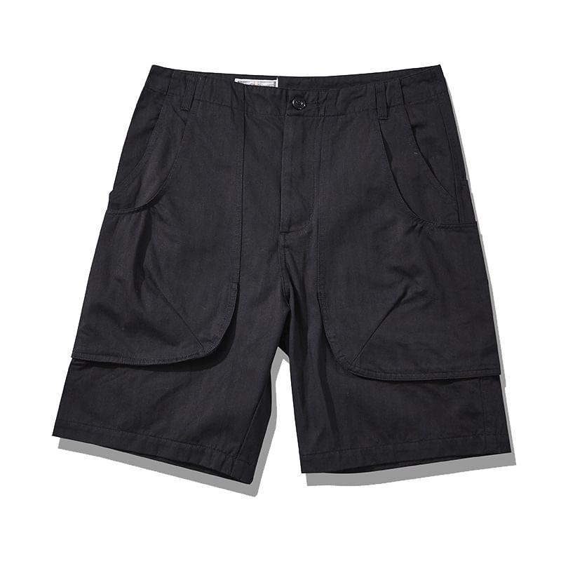 OKONKWO - Mid Rise Plain Panel Shorts