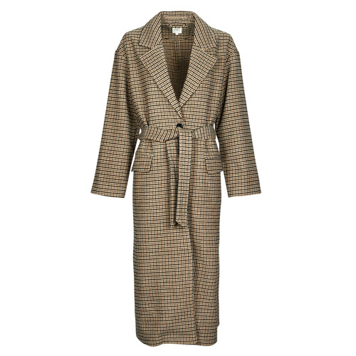 Only - ONLLIPA L/S LONG BELT CHECK COAT CC PNT - Noir