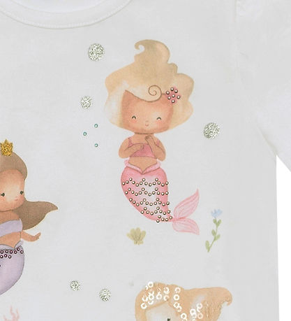 Hust and Claire T-Shirt - Alma - White m. Glitter