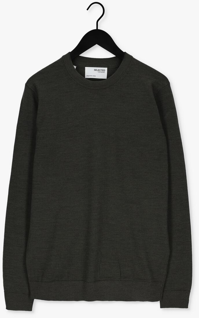 SELECTED HOMME groene selected homme trui slhtown merino coolmax knit crew