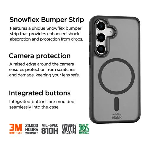 Samsung Galaxy S25  Plus Blizzard Case GRS Schutzhülle aus Recycelten Materialien MagSafe-Modul (EGCA00844) - Schwarz