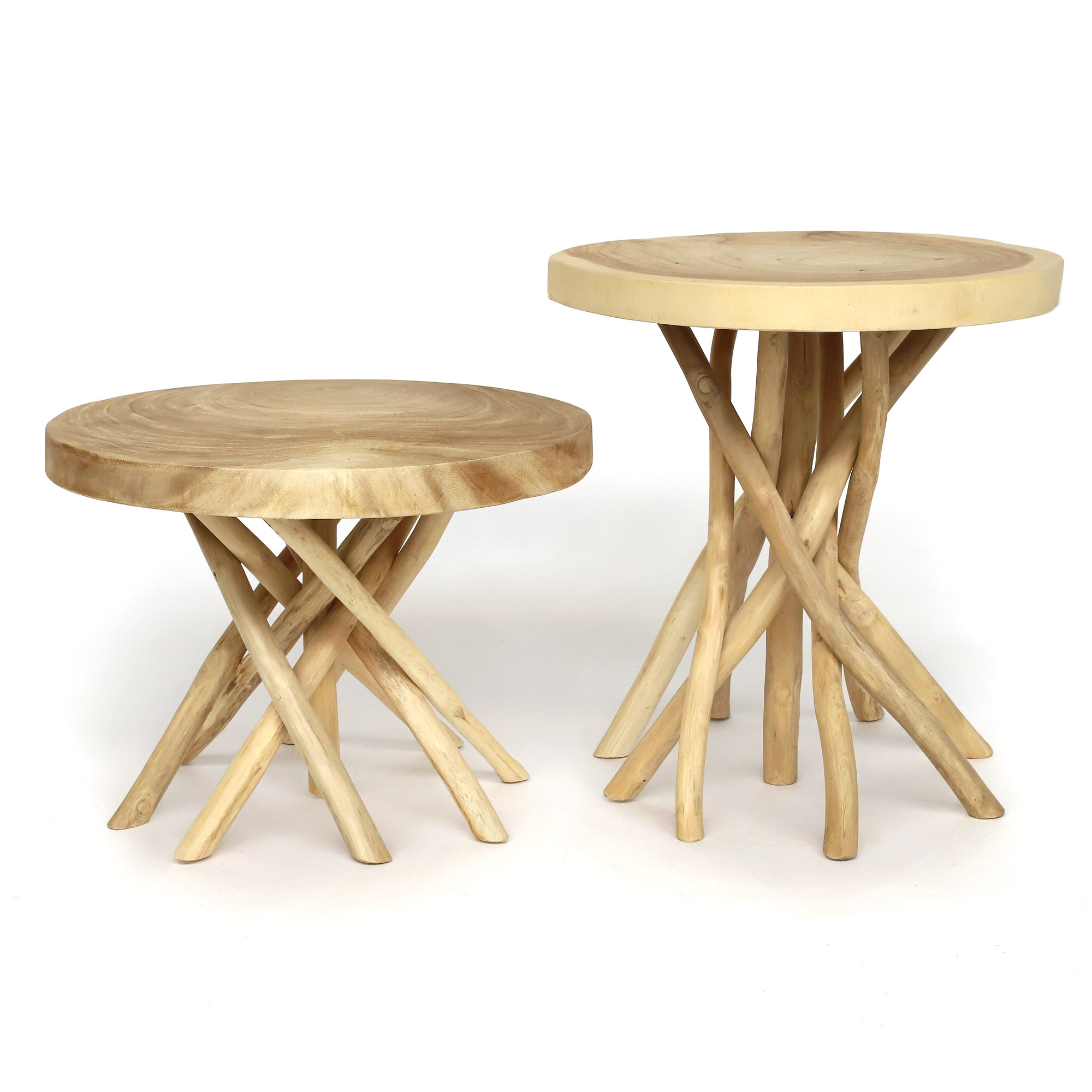 Beistelltisch 'Stral', Suarholz, Ø 60-70 cm, H 50 cm von fischer's lagerhaus
